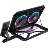 Hsc Bilişim Çift Fanlı Laptop Soğutucu Rgb Işıklı Sessiz Notebook Standı - 001-Renkli