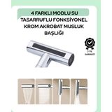 Hsc bilişim Çok Fonksiyonlu Musluk Başlığı | 4 Su Modu | Geniş Adaptör Seti | Mutfak Banyo