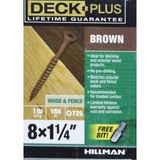Hsc Bilişim Deck Plus Ahşap Vidalar, Kahverengi Dış Vidalar, 1-1/4" x #8, 1 Lb - 001-Renkli