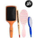 Hsc Bilişim Elsa Professional 4'lü Saç Fırçası ve Tırnak Fırçası Set - 001-Renkli