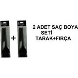 Hsc Bilişim Elsa Professional Saç Sakal Boya Fırça Seti Fırça+Tarak 2 Adet - 001-Renkli