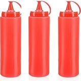 Hsc Bilişim Ketçap Şişesi - 1000ML Dev Boy Kırmızı 3 Adet - 031-Renkli