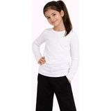 Hsc Bilişim Kız Çocuk Basic Uzun Kollu Tişört Okul Günlük Rahat T-Shirt - Beyaz - 10 Yaş