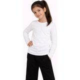 Hsc Bilişim Kız Çocuk Basic Uzun Kollu Tişört Okul Günlük Rahat T-Shirt - Beyaz - 13 Yaş