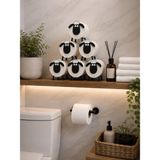Hsc Bilişim Koyun Şeklinde Tuvalet Kağıdı Tutucu, Siyah, Banyo Dekor Aksesuarı, 10X10X13 cm | Pla 3D Baskı - 001-Renkli