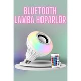 Hsc Bilişim Kumandalı Rgb LED Işık Bluetooth Hoparlör Ses Lambası Renkli Ampul - 01-Siyah