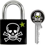 Hsc Bilişim Master Lock 3430EURDSKULL Anahtar Asma Kilit, Kafatası Motifli, 5,3 x 3 x 1,5 Cm, Siyah, Beyaz ve Y - 001-Renkli