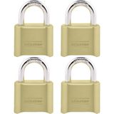 Hsc Bilişim Master Lock Şifreli Kilit, Iç ve Dış Mekan Asma Kilit, Sıfırlanabilir Şifreli Dolap Kilidi, 4 Paket - 001-Renkli
