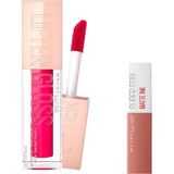 Hsc Bilişim New York Lifter Gloss Nemlendirici Dudak Parlatıcısı 24 Bubblegum & Mini Super Stay Matt - 951-Renkli