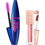 Hsc Bilişim New York Volum' Express Rocket Ekstra Siyah Maskara + Lifter Gloss Nemlendirici Dudak Pa - 951-Renkli