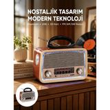 Hsc Bilişim Nostalji Bluetooth Radyo Fm Am Sw Ahşap Eskitme Tasarım Yeni Nesil - 01-Siyah
