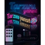 Hsc bilişim RGB LED Matrix Panel Esnek Yapı Uygulama Kontrollü Kayan Yazı Ekranı tknUCZZZLEDMATRİX60CM