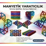 Hsc Bilişim Sihirli Manyetik Toplar Dyum Mıknatıs Küp Bilye 216 Adet Cube Küp Dymium - Renkli
