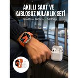 Hsc Bilişim Watch 9 Max Akıllı Saat Seti 2 Kordonlu Kablosuz Kulaklık Hediyeli Yeni Nesil - 0-Kahverengi - 35 - 48 mm