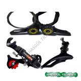 HSGL BİSİKLET TY 05 VİTES KOLU SİYAH ÖN ARKA ATTIRICI SET