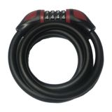 Hsgl Şifreli Halat Kilit 12mm X 120cm Değişken Şifreli Kırmızı