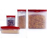Hsgl Tupperware Oval Dizayn Set Mini ( Kuru Bakliyat Kabı ) Kırmızı