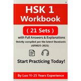HSK 1 Workbook 2025 – 21 Full-Length Practice Tests (296 Pages), Complete Questions Printed & Answer Explanations via QR Code, HSK 1 Writing Practice, Vocabulary & Grammar