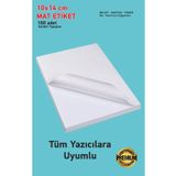 Hsn 10cm X 14 Cm 100 Adet Kartuşlu İnkjet Mürekkepli Tüm Yazıcılara Uygun Yapışkanlı Mat Kuşe Etiket