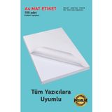 Hsn Kartuşlu Mürekkepli Tüm Yazıcılara Uygun 100 Adet Yapışkanlı Mat Etiket Yapışkan A4