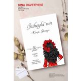 Hsn Kına Davetiyesi Baskılı 100 Adet Zarflı