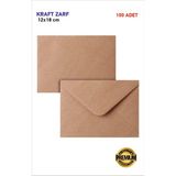 Hsn Kraft Zarf Davetiye Zarfı 100 Adet 11,4X16,2CM