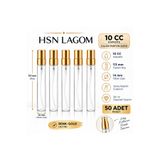 HSN LAGOM 50 adet 10 ml cam gold kalem parfüm şişesi kolonya Şişesi, Boş Fısfıs Sprey Şişe Genel Bakım Sprey