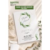 Hsn Nişan Düğün Davetiyesi Baskılı Zarflı 100 Adet