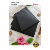 Hsn Siyah Zarf Davetiye Zarfı 13X18 cm 50 Adet