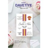 Hsn Sünnet Davetiyesi Baskılı 100 Adet Zarflı Davetiye