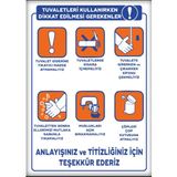 Hsn Wc Tuvalet Uyarı Levhası 25 x 35 cm Plastik Levha 2'li