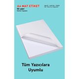 Hsn Yapışkanlı Mat Etiket 50 Adet A4 Tüm Yazıcılara Uygun Kaliteli Yapışkanlı