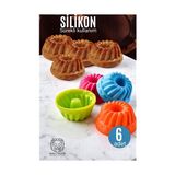 Hsnet Silikon Göbekli Muffin Cupcake Kalıbı - Sürekli Kullanım Muffin Kek Kalıbı 6 Adet