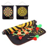 Hsport Manyetik Dart Tahtası Mıknatıslı 6 Ok Büyük Boy Çift Yönlü Hedef Oyunu Dartboard Duvara Zarar Vermeyen Oyun Seti