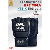Hsport Profesyonel UFC MMA Eldiveni Kafes Dövüşü Maç ve İdman Eldiveni Deri Boks Kesik Eldiven