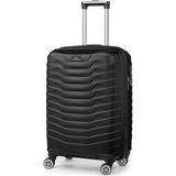 Hsr ABS Kabin Boy Esnek Valiz 56x35x24 cm Siyah Renk Teleskopik Sap ile Kolay Taşıma - 010 - Siyah