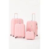 Hsr Ultra Lüx Polipropilen (Kırılmaz) 4 Lü Valiz Seti - Pembe - Pembe