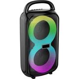 HT-983 Taşınabilir Bluetooth Hoparlör 2×3” Hoparlör 6W Rgb Tws Destekli Extra Bass Tf Card Us - Çok Renkli