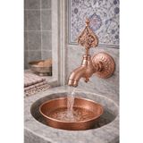 HT PRİMA İşlemeli Perlatörlü Duvar Tipi Hamam Kurna Osmanlı Musluğu Rose Gold Bakır