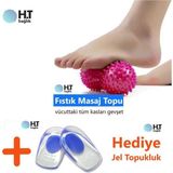 Ht Sağlık Topuk Dikeni ve Ağrıyan Ayaklar Için Fıstık Şekil Masaj Topu + Hediye Topukluk - 001-Renkli