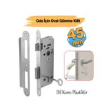 HTM Yapı Sessiz Oda Kapı Gömme Kilidi 45 mm İç Silindirsiz Barelsiz Dayanıklı Metal Kilit Mekanizması