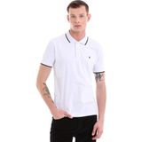 HTML Beyaz Regular Fit Düz 100% Pamuklu Polo Yaka Tişört - S