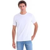 HTML Beyaz Regular Fit Düz Pamuklu Bisiklet Yaka Triko Tişört - 2XL
