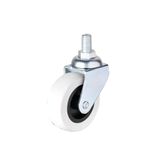 HTS 322 Dönerli Vidalı Mobilya Tekerleği 52 mm - 35 kg Taşıma Kapasiteli PVC-PP İç Mekan Sehpa ve Ofis Tekeri, 3/8 İnç Vida Çapı - 4 Adet