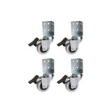 Hts 334-L Frenli Çift Bilyalı PVC Tabla Bağlantılı Mobilya Tekerleği 50x20mm4'lü Set