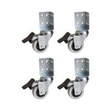 Hts 334L- Çift Bilyalı Tabla Bağlantılı Frenli Pvc Teker 4 Ad.