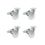 Hts 389 Frenli Şeffaf Makaralı Eko Mobilya Tekerleği 50x20mm 4'lü Set