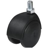 HTS 402 Mobilya Tekerleği 49 mm - 3/8 Vidalı Civatalı Döner Sehpa Tekeri, PP Malzeme Çift Tekerlek İç Mekan Uygun, Taşımalı Ofis ve Ev Mobilyası Tekeri - 4 Adet