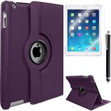 HTStore Apple iPad Mini 2 3 Htstore Zore Dönebilen Standlı Kılıf-Mor