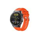 HTstore Huawei Uyumlu Watch GT5 Pro 46mm Zore KRD-130 Silikon Kordon Strap Kayış-Turuncu